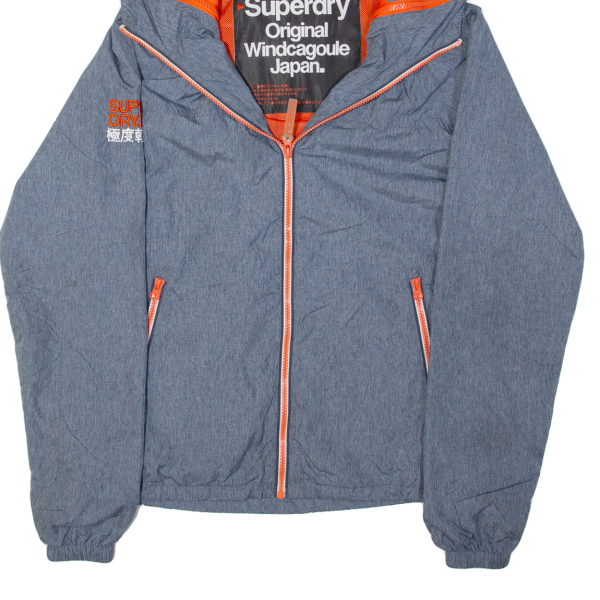 SUPERDRY Mesh Lined Mens Rain Jacket Grey Hooded S Online now