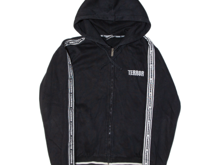 TERROR Mens Black Hoodie Full Zip S Cheap