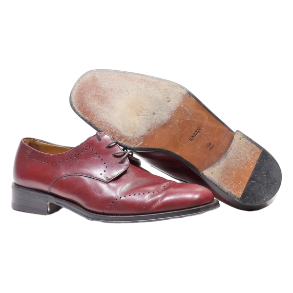 BALLY TOLONES Oxford Shoes Maroon Leather Mens UK 7 Fashion