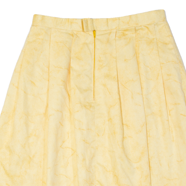 Pleated Womens A-Line Skirt Yellow Knee Length M Sale