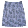 Womens Pleated Skirt Blue Knee Length Floral XL Discount