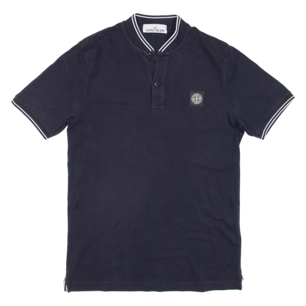 STONE ISLAND Mens Polo Shirt Blue S Hot on Sale