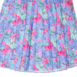 Womens Pleated Skirt Blue Midi Floral L Hot on Sale