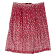 Womens A-Line Skirt Maroon Knee Length Floral L For Discount