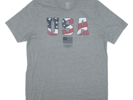 USA Olympics Mens T-Shirt Grey USA XL Online now