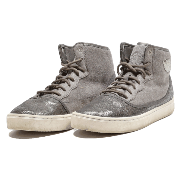 AIR JORDAN High Top Trainers Grey Canvas Boys UK 6.5 Sale