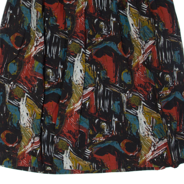 Womens A-Line Skirt Black Knee Length Crazy Pattern L Supply