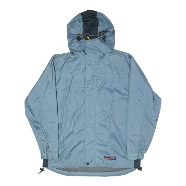 RUKKA Mens Rain Jacket Blue Nylon Hooded S Supply