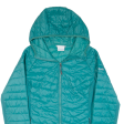 COLUMBIA Womens Puffer Jacket Green Nylon Hooded L Fashion