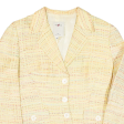 VERTIGO Womens Blazer Jacket Yellow 90s Striped M Online Hot Sale