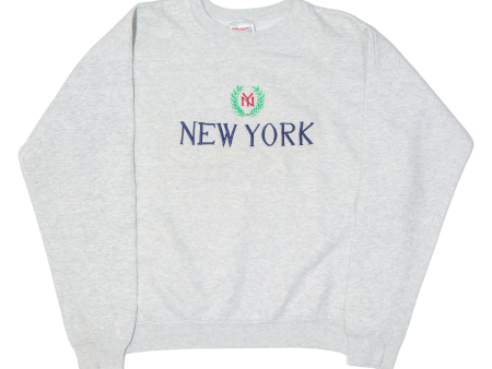 HANES New York Womens Sweatshirt Grey USA M Hot on Sale