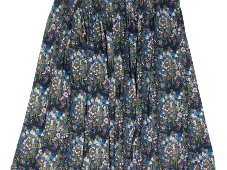 PERRY Womens A-Line Skirt Blue Knee Length Floral L For Cheap