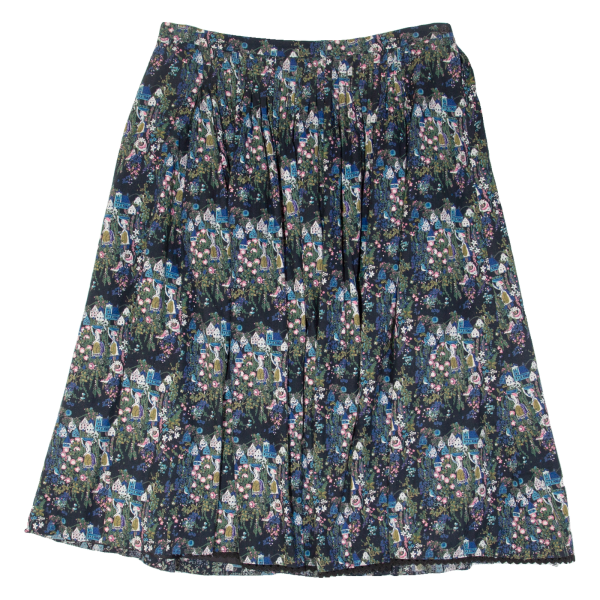 PERRY Womens A-Line Skirt Blue Knee Length Floral L For Cheap