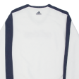 ADIDAS Womens Sweatshirt White V-Neck UK 12 Fashion