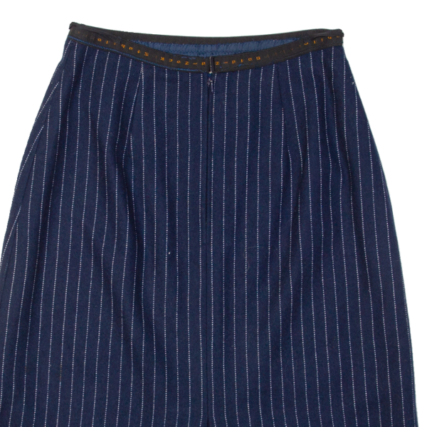 GOLD ZACK STABILO Womens Pencil Skirt Blue Knee Length Pinstripe M Supply