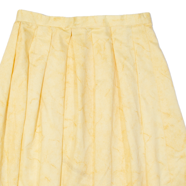 Pleated Womens A-Line Skirt Yellow Knee Length M Sale