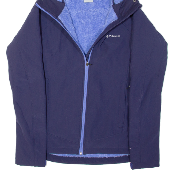 COLUMBIA Fleece Lined Womens Jacket Blue Hooded S Supply