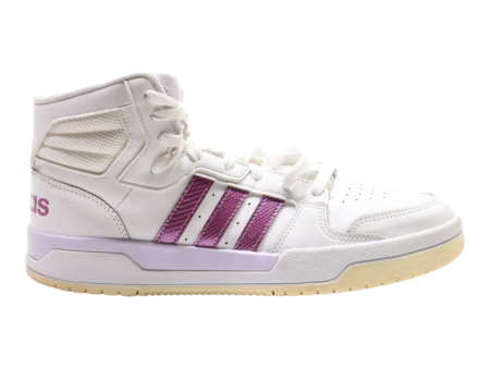 ADIDAS High Top Trainers White Leather Womens UK 9.5 For Discount