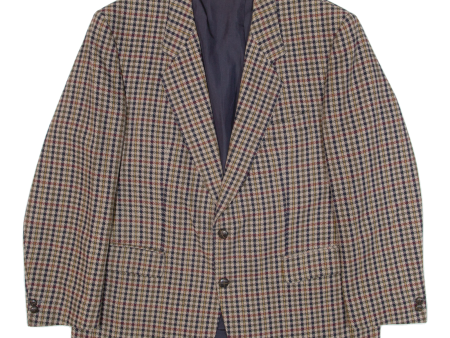 RITEX Mens Blazer Jacket Beige Knit Wool Check XL Supply