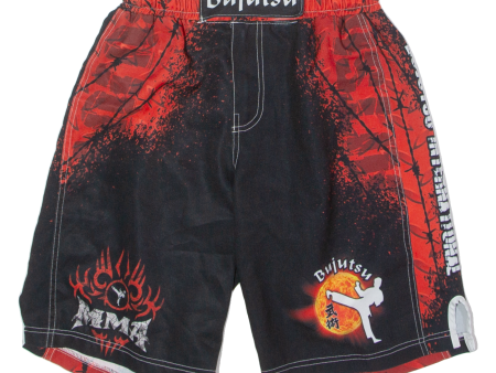 BUJUTSU INTERNATIONAL MMA Mens Sports Shorts Black Crazy Pattern L W26 Sale