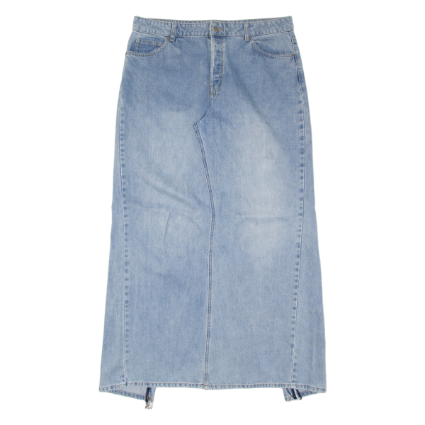 H&M Womens A-Line Skirt Blue Long Denim L Fashion