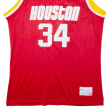 CHAMPION Houston Rockets 34 Olajuwon Mens Jersey Red Sleeveless 90s USA XL Online now