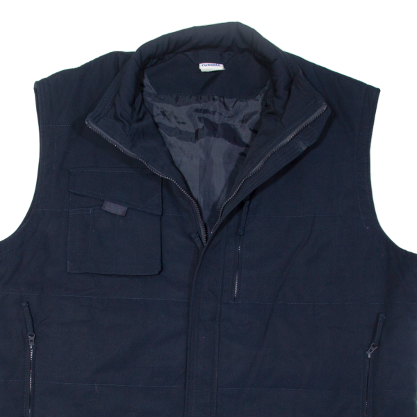 RUSSELL ATHLETIC Mens Gilet Blue 3XL Fashion