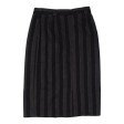 BIAGGINI Womens Pencil Skirt Black Midi Wool Striped M Supply