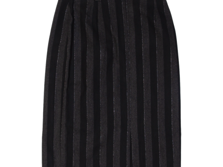 BIAGGINI Womens Pencil Skirt Black Midi Wool Striped M Supply