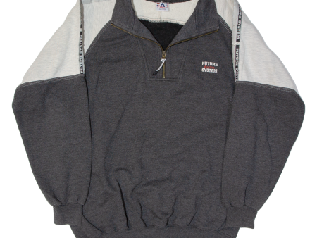 FUTURE ACTIVEWEAR Mens Sweatshirt Grey 1 4 Zip XL Online