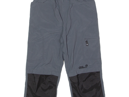 JACK WOLFSKIN 3 4 Length Boys Utility Shorts Grey Colourblock M W25 Online Sale