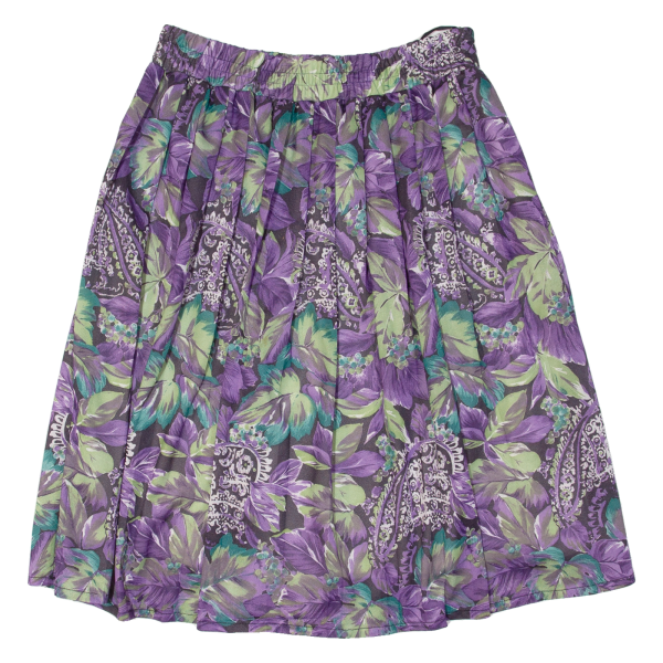 CHARLES VOGELE Womens A-Line Skirt Purple Knee Length Paisley M Online Hot Sale