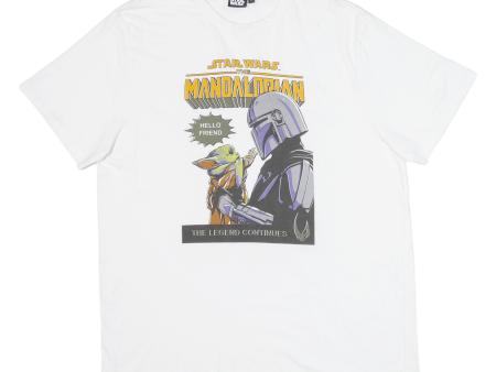 STAR WARS Mandalorian Mens T-Shirt White L Cheap