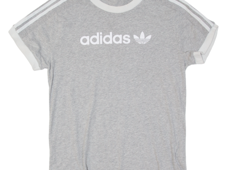 ADIDAS ORIGINALS Womens T-Shirt Grey UK 6 For Cheap