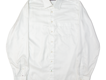 TOMMY HILFIGER James Mens Plain Shirt White Long Sleeve XL Supply