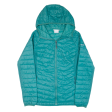 COLUMBIA Womens Puffer Jacket Green Nylon Hooded L Fashion