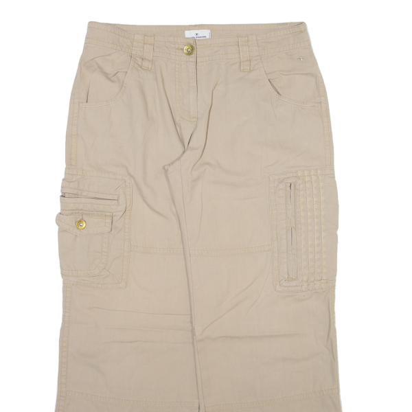 TOM TAILOR Cargo Womens Trousers Beige Relaxed Straight W32 L28 Supply