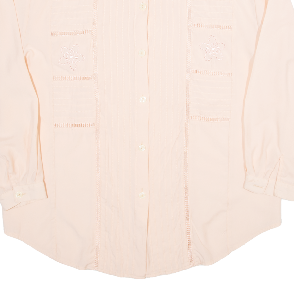 Womens Blouse Shirt Pink Collared Long Sleeve L Online Sale