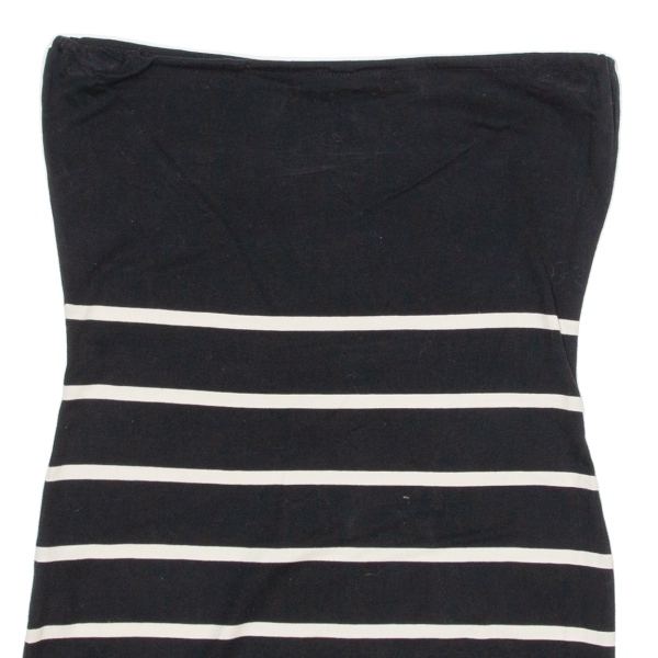 Womens Printed Top Black Strapless Striped S Online Hot Sale