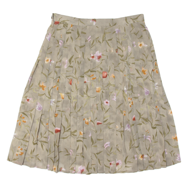 JAEGER Womens Pleated Skirt Grey Knee Length 90s Floral UK 14 Online Hot Sale