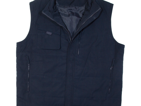 RUSSELL ATHLETIC Mens Gilet Blue 3XL Fashion