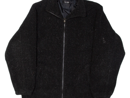 SWISS FREE Womens Fleece Jacket Black 90s L Hot on Sale