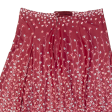 Womens A-Line Skirt Maroon Knee Length Floral L For Discount