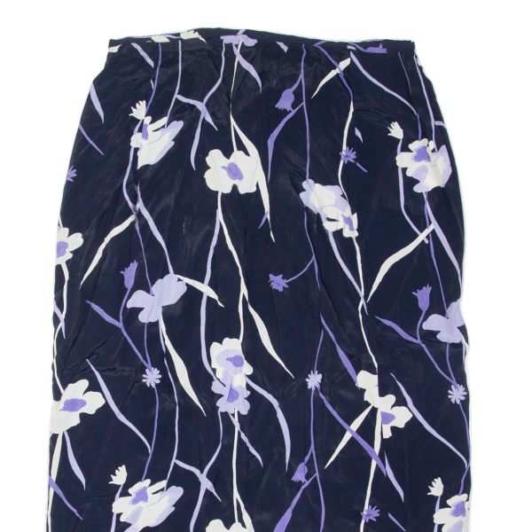 CHICKOREE Womens Wrap Skirt Blue Long Floral L Sale