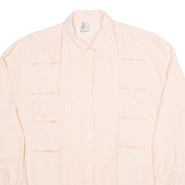 Womens Blouse Shirt Pink Collared Long Sleeve L Online Sale