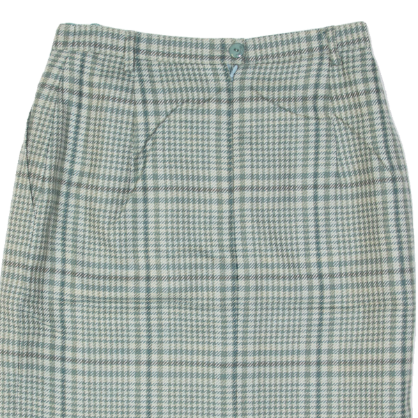 BARDEHLE Womens Pencil Skirt Green Knee Length Wool 90s Houndstooth M Online Hot Sale