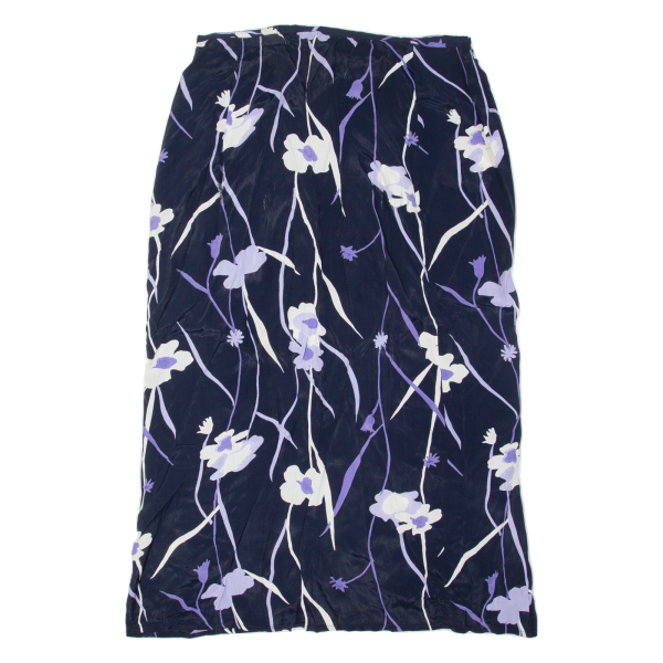 CHICKOREE Womens Wrap Skirt Blue Long Floral L Sale