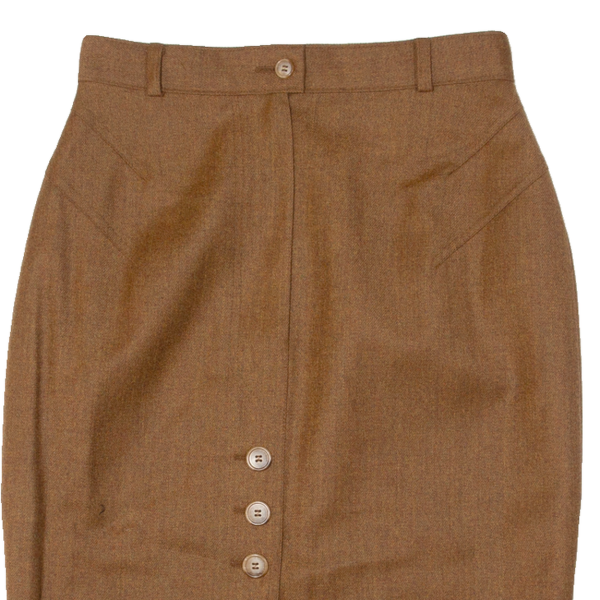 Womens Straight Skirt Brown Knee Length Wool S For Sale