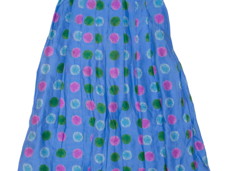 Womens Pleated Skirt Blue Midi Spotted M Discount