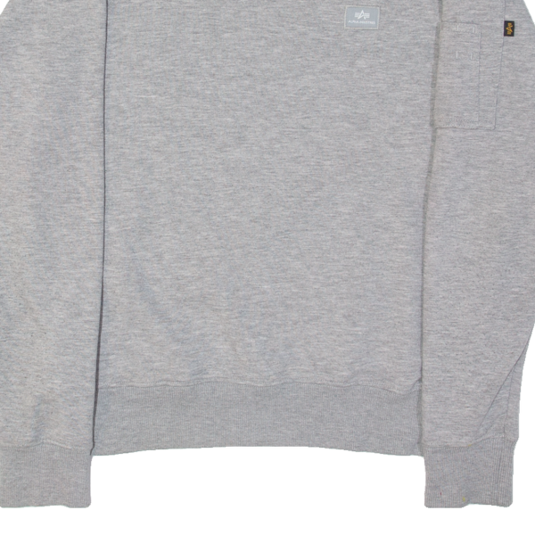 ALPHA INDUSTRIES Mens Sweatshirt Grey USA S Hot on Sale